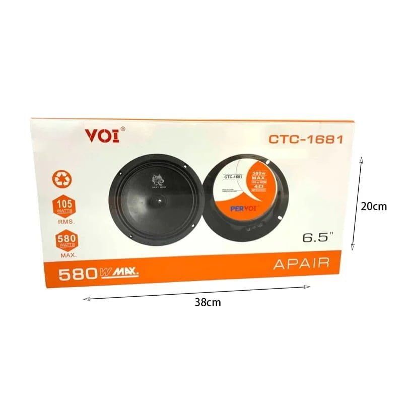 PerVoi Σετ Ηχείο Αυτοκινήτου 6.5" με 105W RMS CTC-1681- Drive speaker OEM