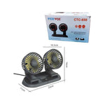 Pervoi Ανεμιστήρας Αυτοκινήτου 12v CTC-650 - Car Dual Head Fan PerVoi
