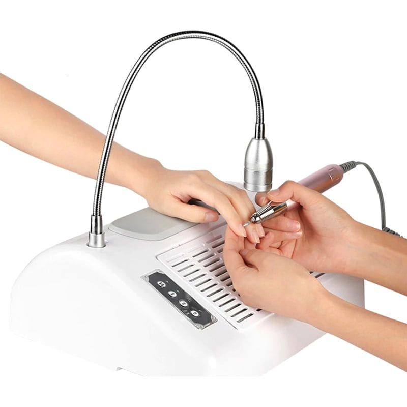 Salon Expert 5 in 1 BQ-777 Τροχός Νυχιών Ρεύματος 30000rpm 80W - Φουρνάκι - Απορροφητήρας - Nail machine - Λευκό - Ροζ OEM