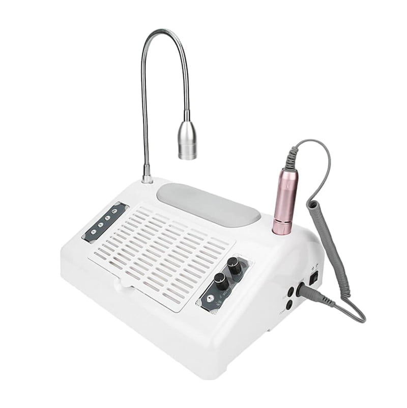 Salon Expert 5 in 1 BQ-777 Τροχός Νυχιών Ρεύματος 30000rpm 80W - Φουρνάκι - Απορροφητήρας - Nail machine - Λευκό - Ροζ OEM