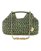Ψάθινο τσαντάκι χειρός CN26012 - Πράσινο BAG TO BAG
