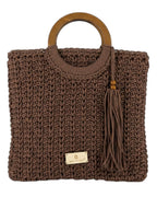 Πλεκτή Τσάντα Χειρός CN26003 - Καφέ BAG TO BAG