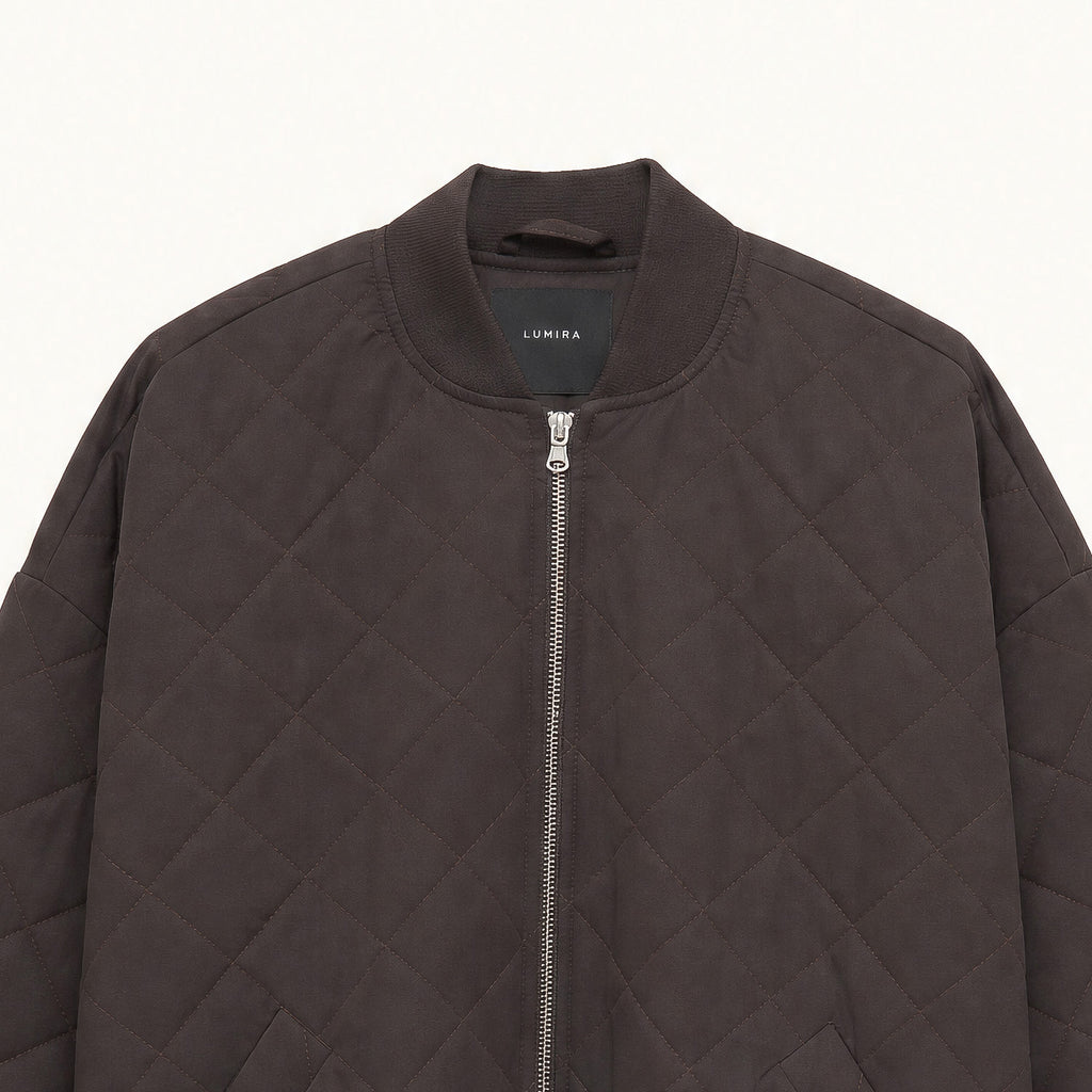 Γυνσικείο Bomber μπουφάν καπιτονέ LUMINA Καφέ LD5994 Lumina Fashion