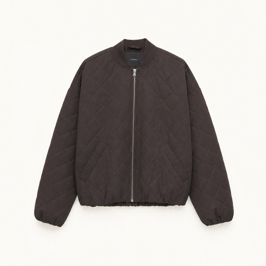 Γυνσικείο Bomber μπουφάν καπιτονέ LUMINA Καφέ LD5994 Lumina Fashion