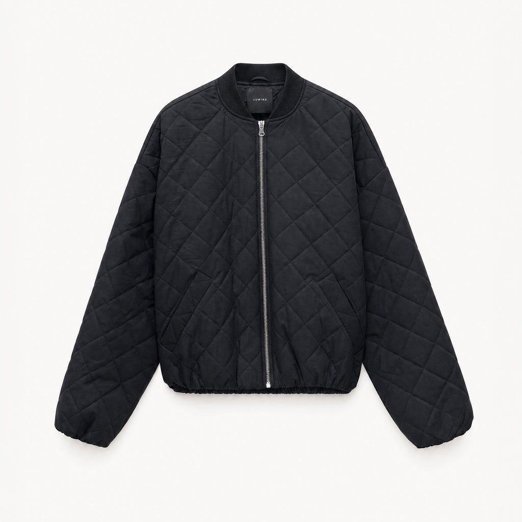Γυνσικείο Bomber μπουφάν καπιτονέ LUMINA Μαύρο LD5994 Lumina Fashion