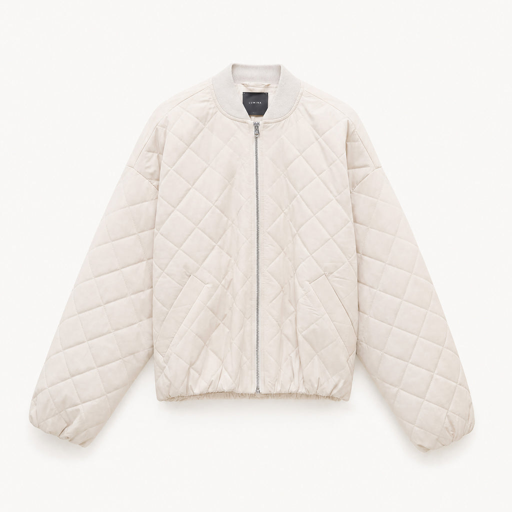 Γυνσικείο Bomber μπουφάν καπιτονέ LUMINA μπεζ LD5994 Lumina Fashion