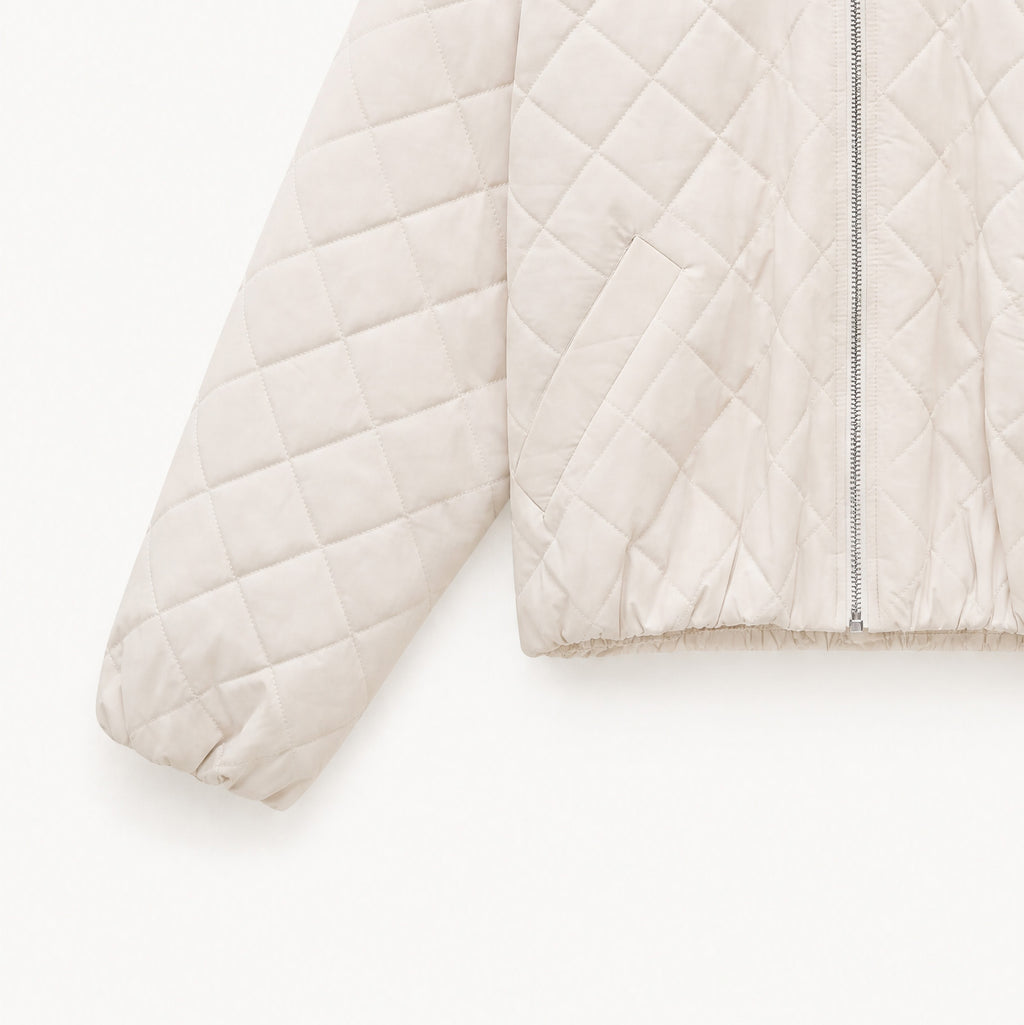 Γυνσικείο Bomber μπουφάν καπιτονέ LUMINA μπεζ LD5994 Lumina Fashion