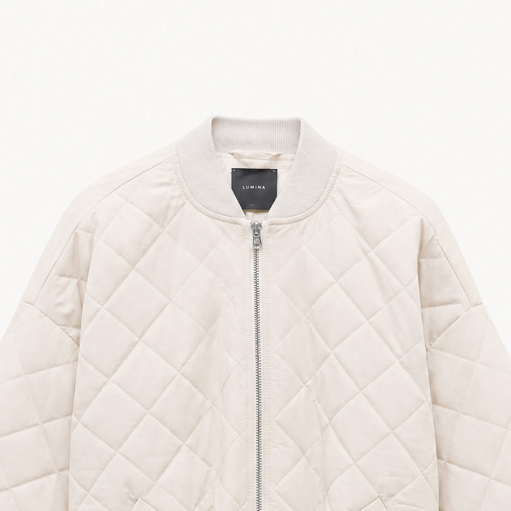Γυνσικείο Bomber μπουφάν καπιτονέ LUMINA μπεζ LD5994 Lumina Fashion