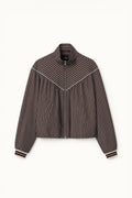 Γυναικείο bomber jacket με ριγές LUMINA Καφέ LD6123