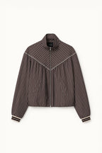 Γυναικείο bomber jacket με ριγές LUMINA Καφέ LD6123