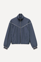 Γυναικείο bomber jacket με ριγές LUMINA Μπλε LD6123
