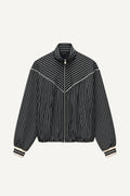 Γυναικείο bomber jacket με ριγές LUMINA Μαύρο LD6123