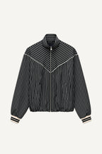 Γυναικείο bomber jacket με ριγές LUMINA Μαύρο LD6123