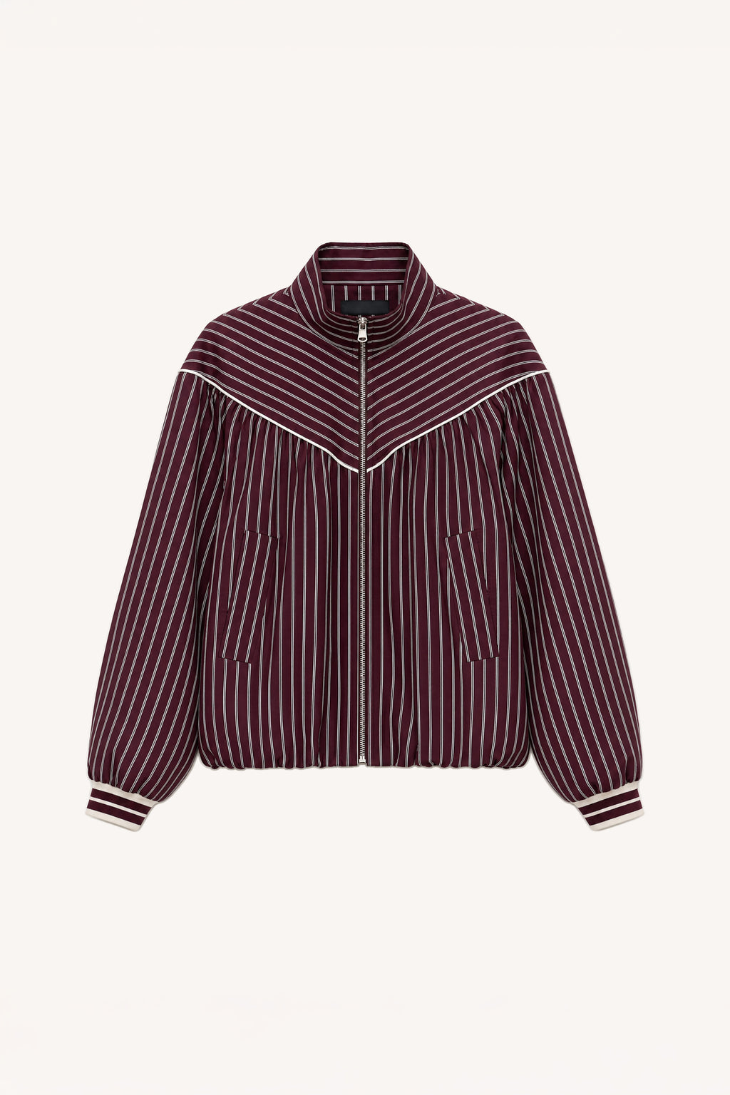 Γυναικείο bomber jacket με ριγές LUMINA Μπορντό LD6123