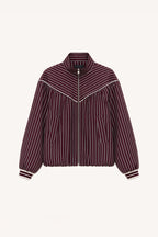 Γυναικείο bomber jacket με ριγές LUMINA Μπορντό LD6123