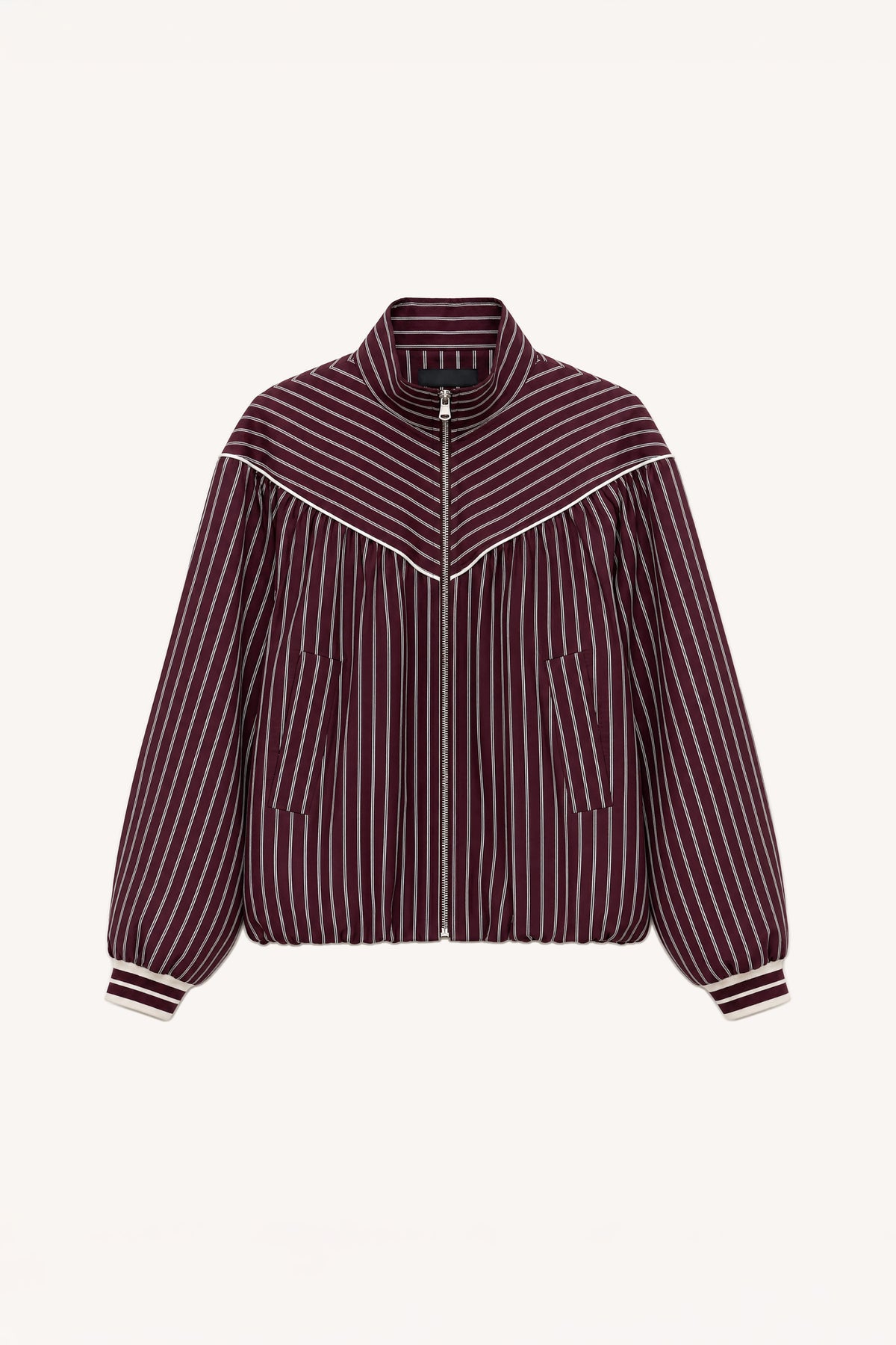 Γυναικείο bomber jacket με ριγές LUMINA Μπορντό LD6123