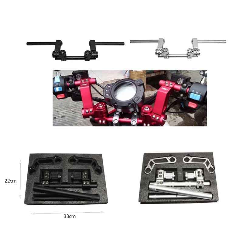 Ρυθμιζόμενο Tιμόνι Mοτοσικλέτας - Adjustable Motorcycle Handlebar - Ασημί OEM