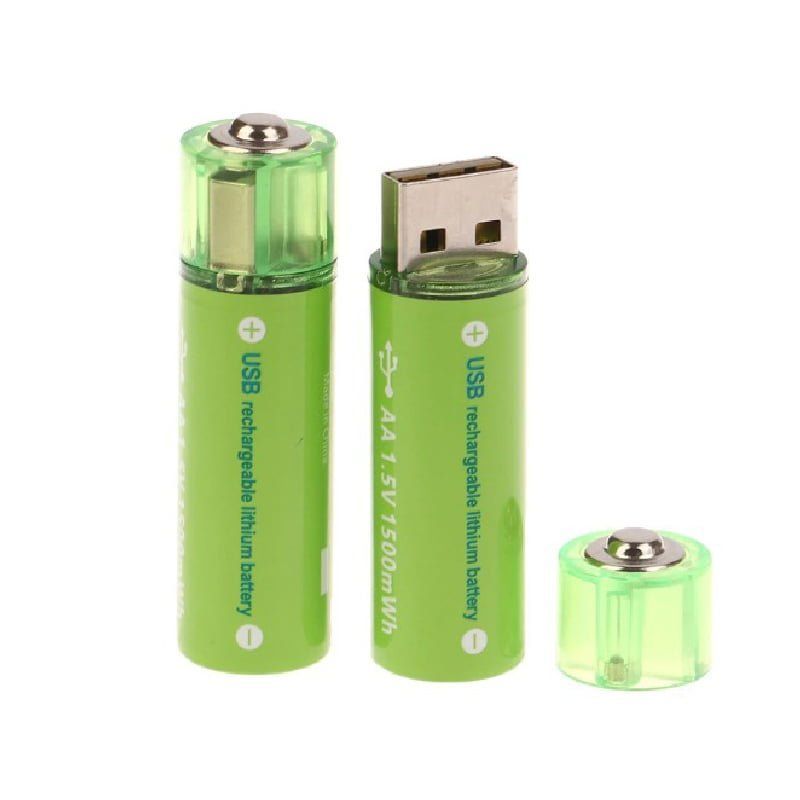 Επαναφορτιζόμενη μπαταρία USB Λιθίου Νi-AA 1.5V - 2000mAh - 2 τεμάχια - USB Rechargeable Battery OEM