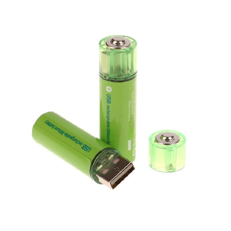 Επαναφορτιζόμενη μπαταρία USB Λιθίου Νi-AA 1.5V - 2000mAh - 2 τεμάχια - USB Rechargeable Battery OEM