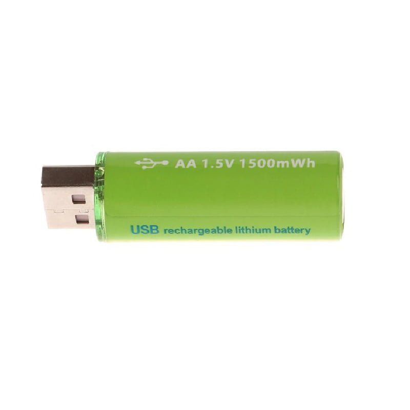 Επαναφορτιζόμενη μπαταρία USB Λιθίου Νi-AA 1.5V - 2000mAh - 2 τεμάχια - USB Rechargeable Battery OEM