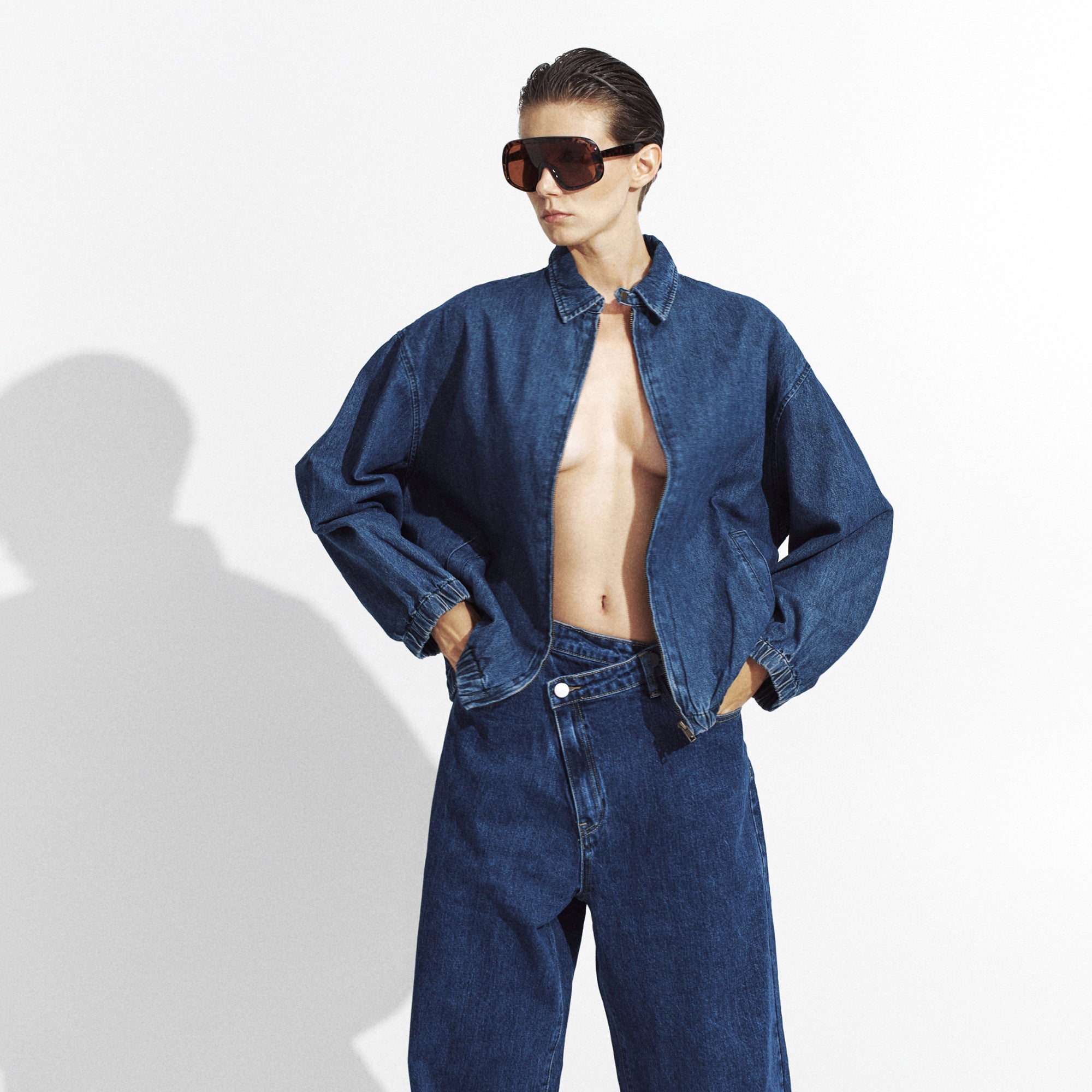 Γυναικεία τζιν μπουφάν Oversized LUMINA Μπλε G173 Lumina Fashion