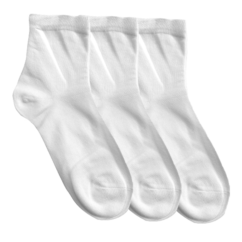 Unisex κάλτσες βαμβακερές ημίκοντες 3 ζεύγη 36-41 Λευκό ANSIN
