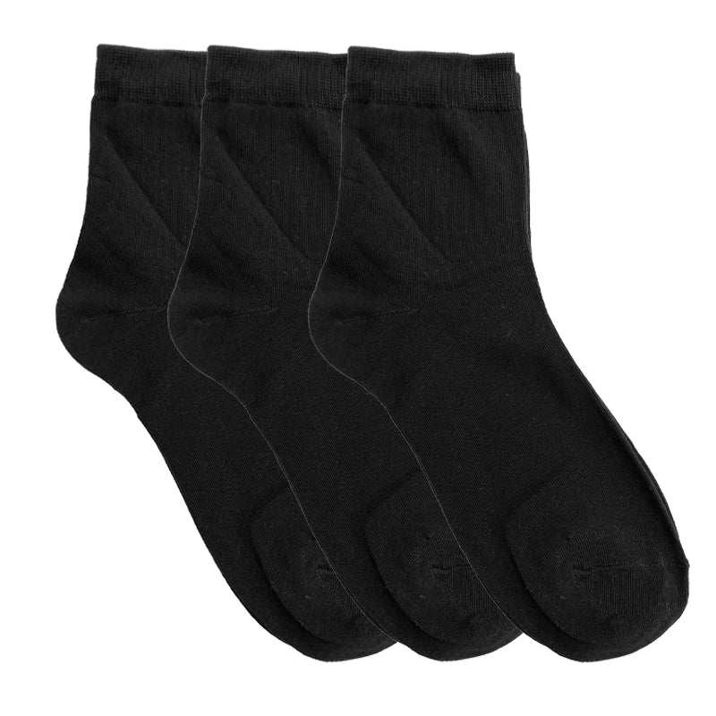 Unisex κάλτσες βαμβακερές ημίκοντες 3 ζεύγη 36-41 Μαύρο ANSIN