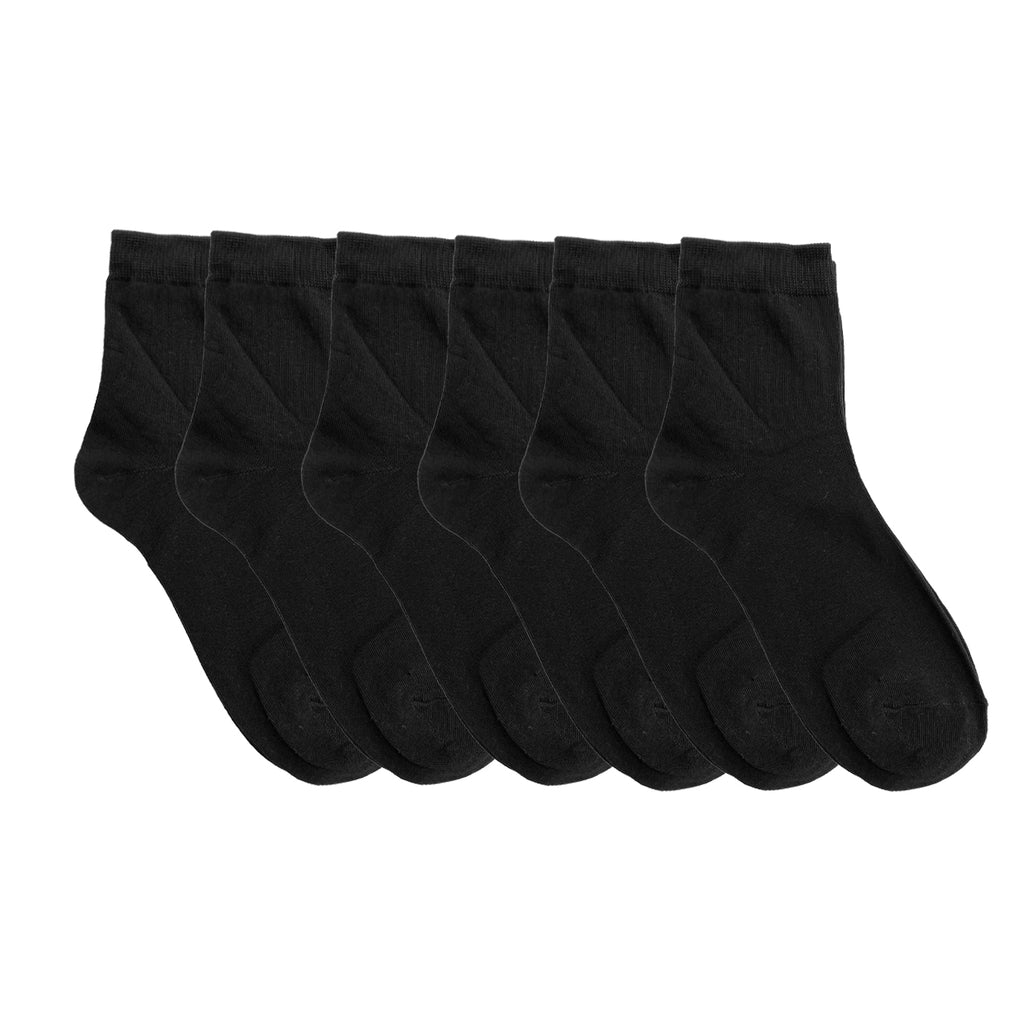 Unisex κάλτσες βαμβακερές ημίκοντες 6 ζεύγη 36-41 Μαύρο ANSIN