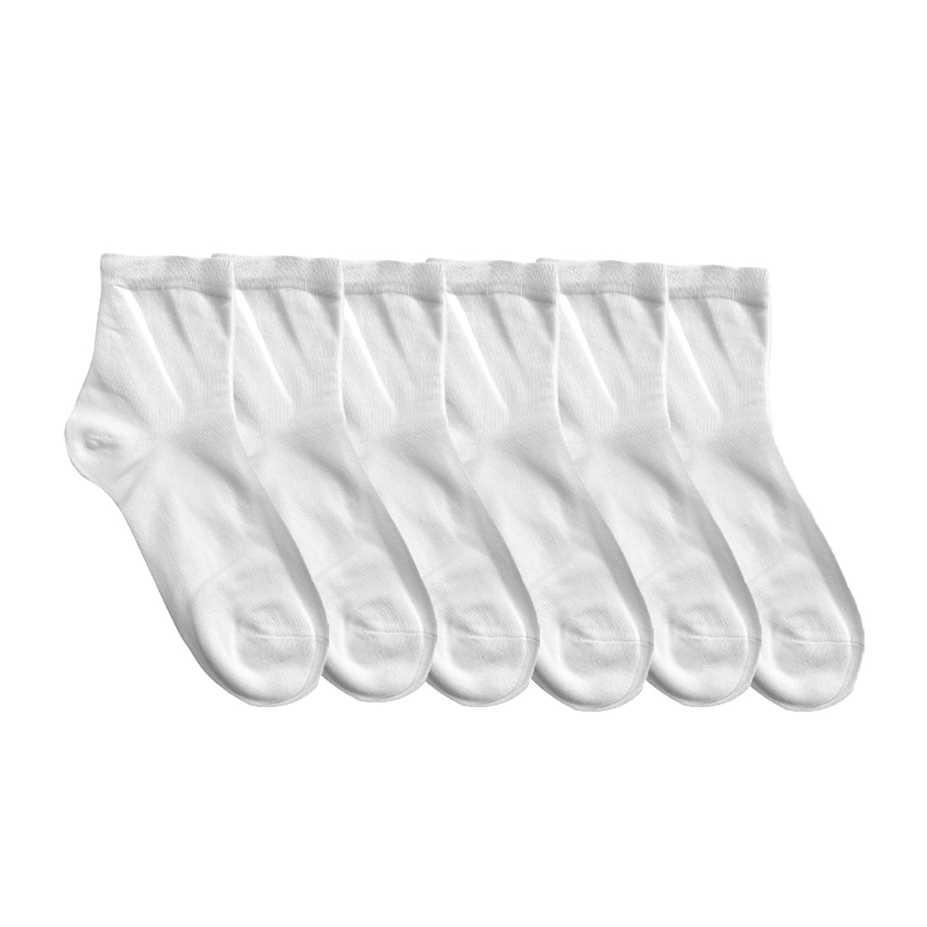 Unisex κάλτσες βαμβακερές ημίκοντες 6 ζεύγη 36-41 Λευκό ANSIN