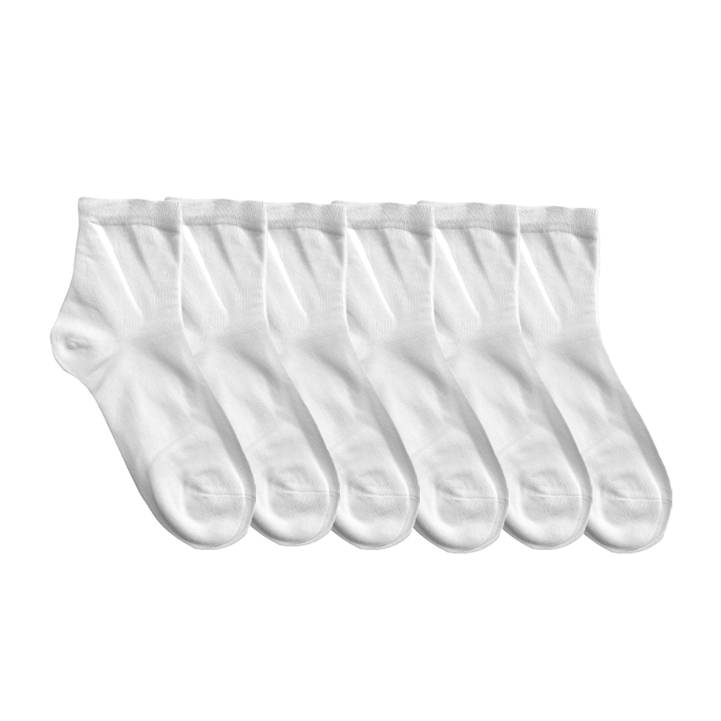 Unisex κάλτσες βαμβακερές ημίκοντες 6 ζεύγη 36-41 Λευκό ANSIN