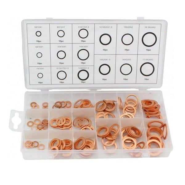Σετ ροδέλες χαλκού 150τεμ - Copper washer assortment OEM