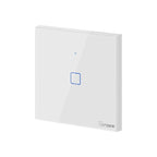 Sonoff TX T0 Χωνευτός Διακόπτης Τοίχου Wi-Fi για Έλεγχο Φωτισμού με Πλαίσιο και Ένα Πλήκτρο Αφής Φωτιζόμενος Λευκός – Google Home, Alexa OEM