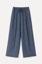 Γυναικείο παντελόνι wide-leg ριγές LUMINA Μπλε LD6124