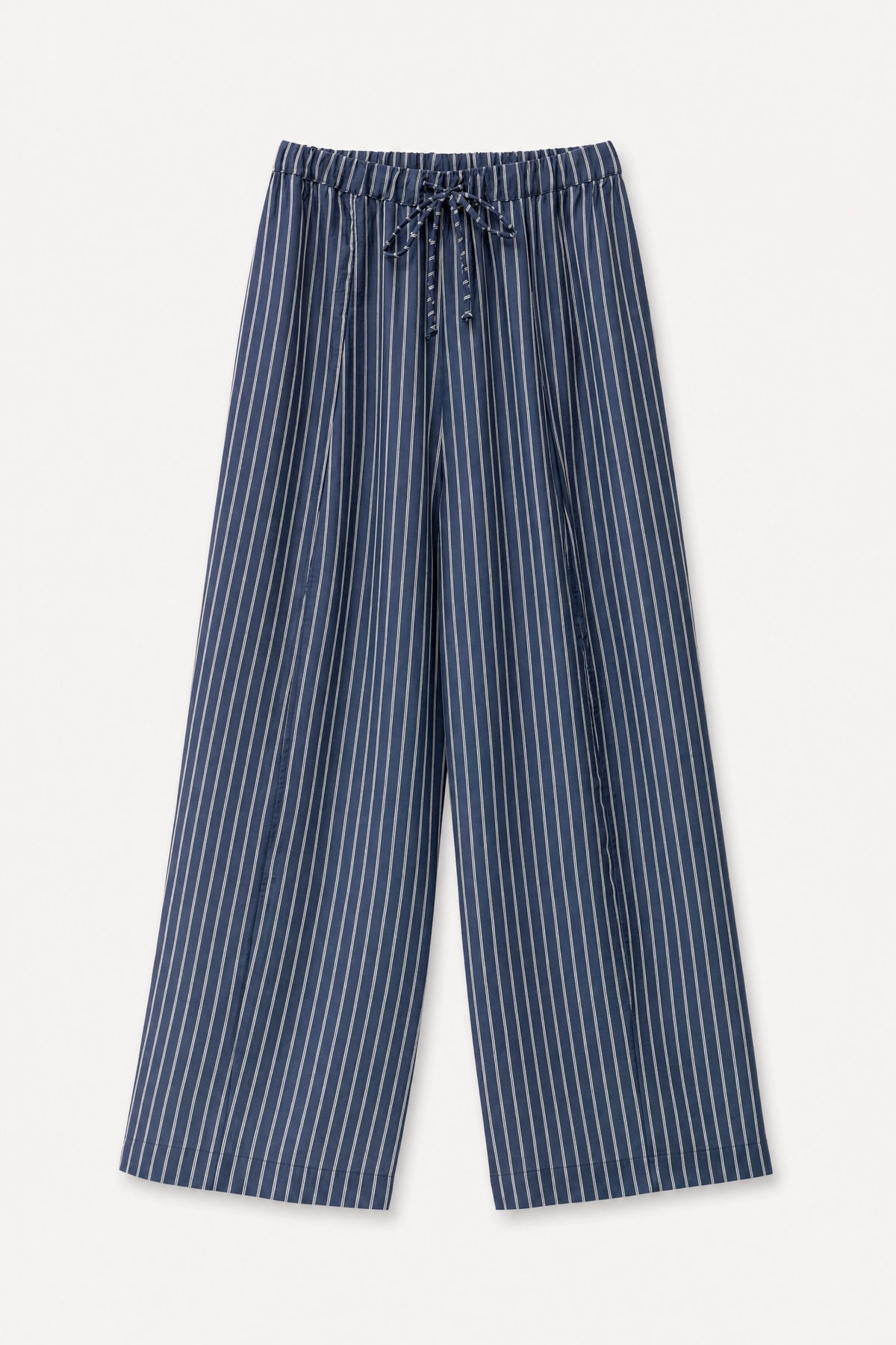 Γυναικείο παντελόνι wide-leg ριγές LUMINA Μπλε LD6124