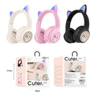 Ασύρματα Ακουστικά με Αυτιά 5.3V AKZ01 - Wireless Cuter Headphones - Μαύρο OEM