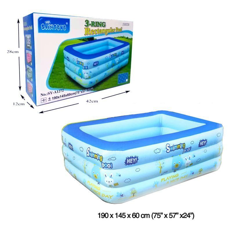 Sainteve παιδική πισίνα φουσκωτή 190x145x60cm SY-A1272 - Kids swimming pool - Ροζ OEM
