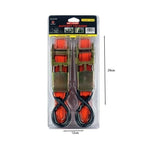 Zhexin Ιμάντας φορτίων 2τεμ 1" x 15FT - Λουριά για στερέωση φορτίου HS-A5-07SP - Ratchet tie ZHEXIN