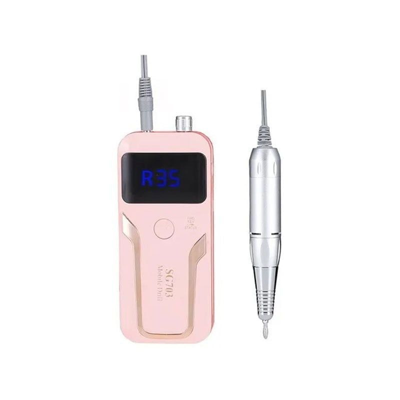 SG703 Τροχός Νυχιών Ρεύματος 35000rpm με Πεντάλ 36W - Portable nail drill - Ροζ OEM