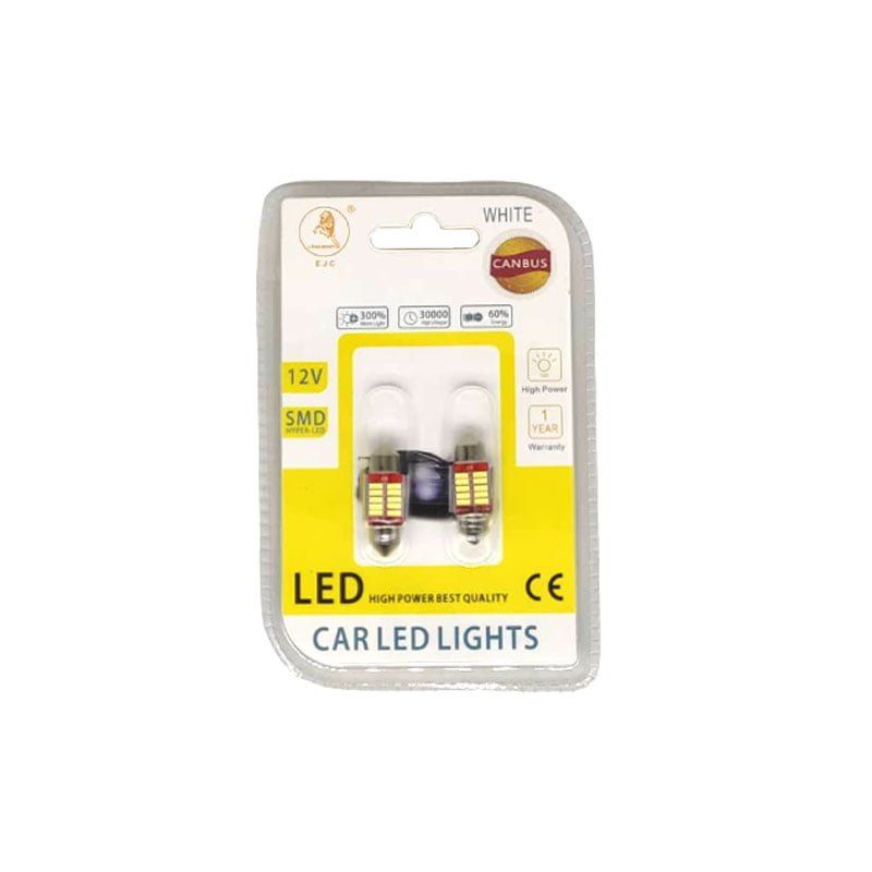 EJC Λάμπες Αυτοκινήτου Canbus 4014-31-10SMD LED 31mm 2τμχ ψυχρό φως - LED light EJC