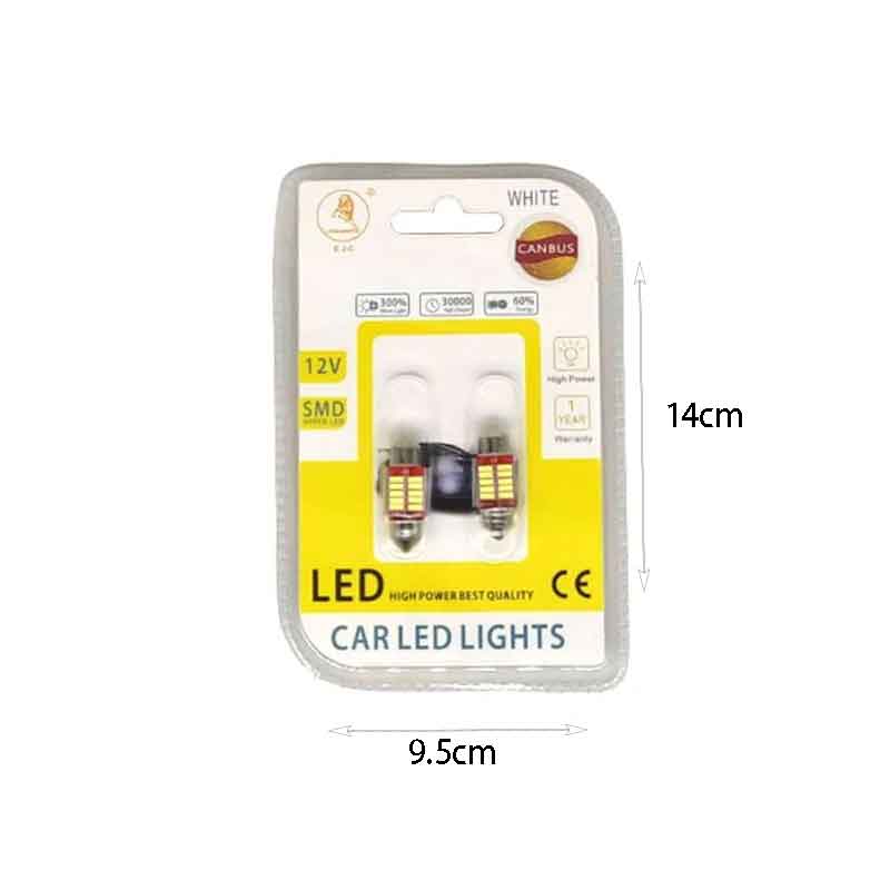 EJC Λάμπες Αυτοκινήτου Canbus 4014-31-10SMD LED 31mm 2τμχ ψυχρό φως - LED light EJC