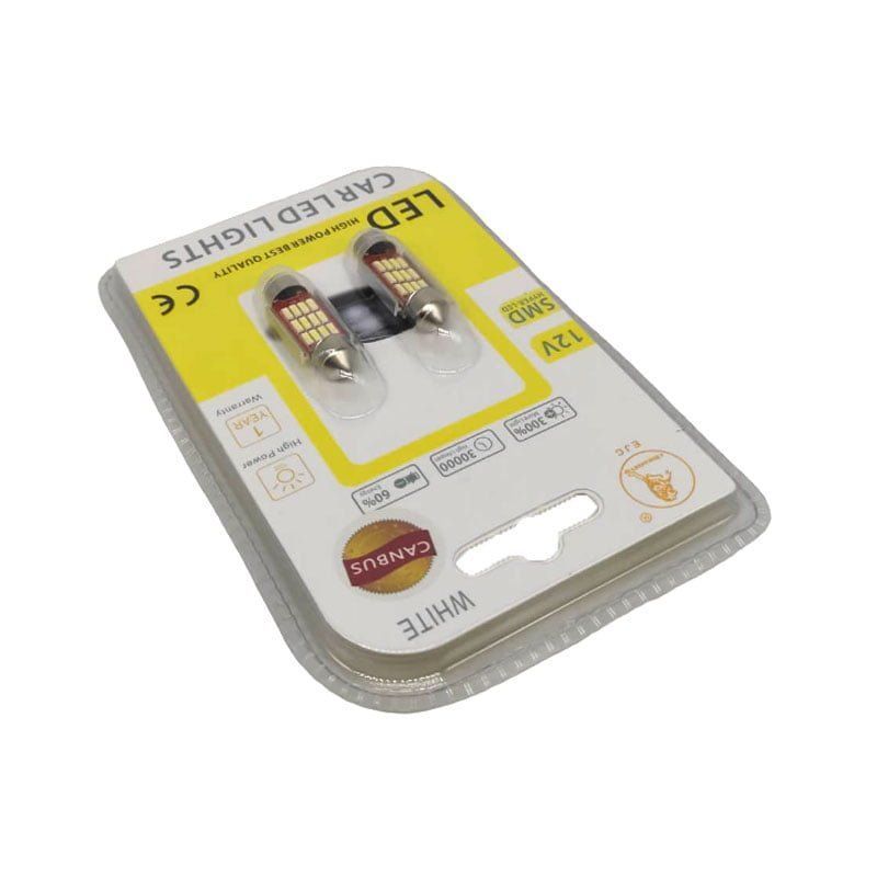 EJC Λάμπες Αυτοκινήτου Canbus LED 12V 36mm 2τμχ ψυχρό φως 4014-36-12SMD- LED light EJC