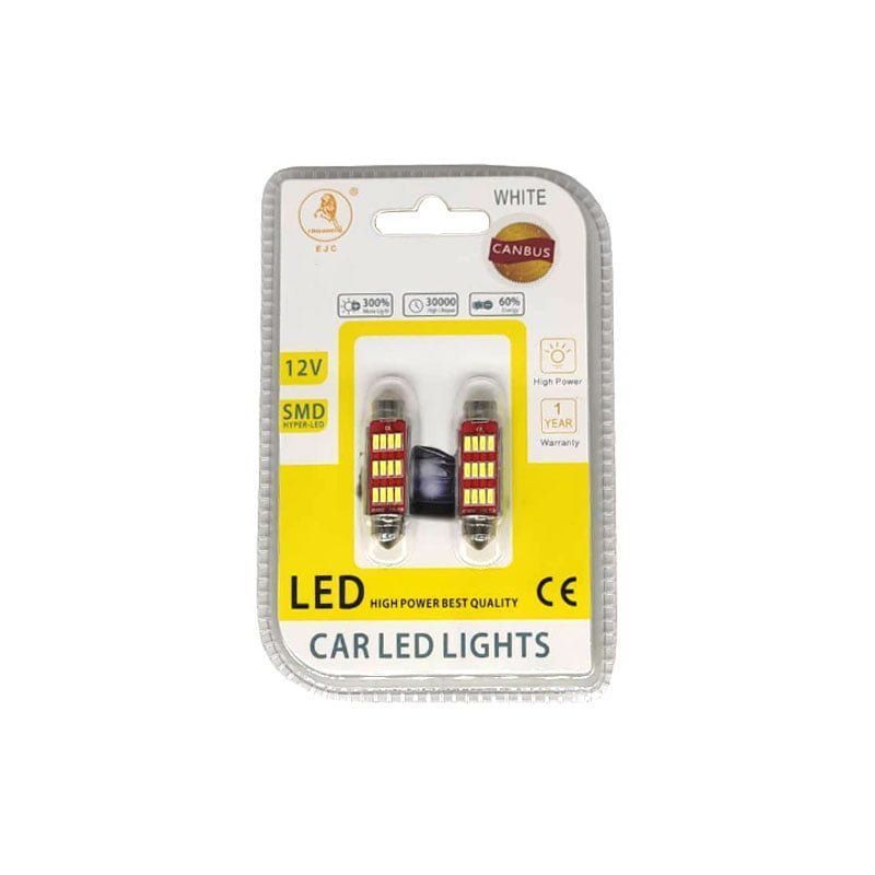 EJC Λάμπες Αυτοκινήτου Canbus LED 41mm 2τμχ ψυχρό φως - LED light EJC