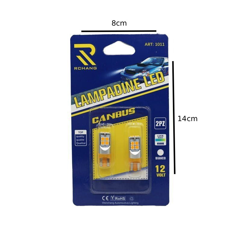 Rchang LED Φώτα αυτοκινήτου Canbus 10-10SMD-3030 T10 Κίτρινο 12V - LED Lamp
