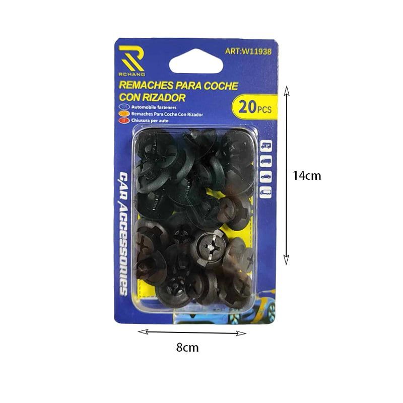 Rchang Συνδετήρες αυτοκινήτου 20τεμ W11938 0194 - Car fasteners remaches para coche con rizador RCHANG