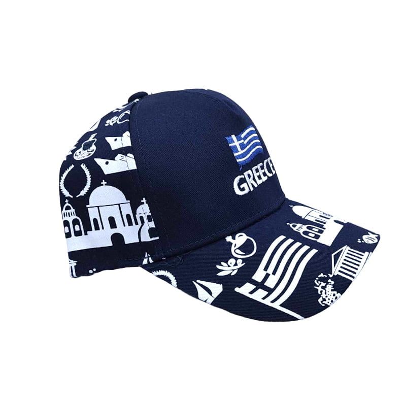 Τζόκεϊ καπέλο Greece - Jockey hat - Λευκό - Μπλε OEM