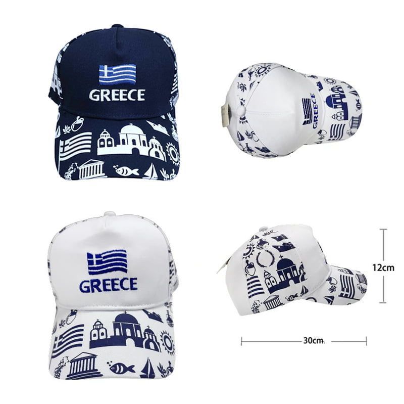 Τζόκεϊ καπέλο Greece - Jockey hat - Λευκό - Μπλε OEM