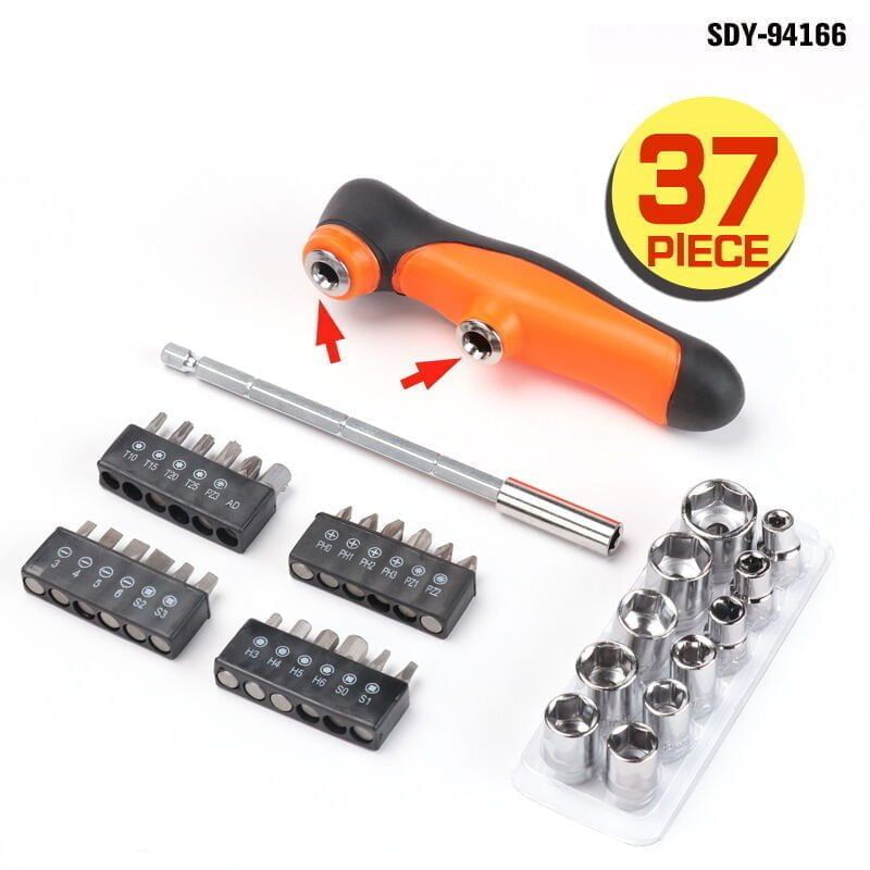 Horusdy Σετ υποδοχή μύτης κατσαβιδιού 37τεμ. SDY-94166 - Screwdriver Bit Socket Set Horusdy