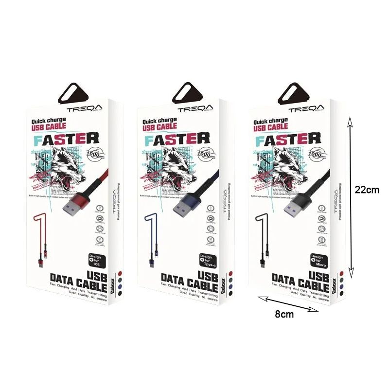 Treqa Καλώδιο φόρτισης USB Καλώδιο IOS 1M CA-8552 - USB Charging cable OEM