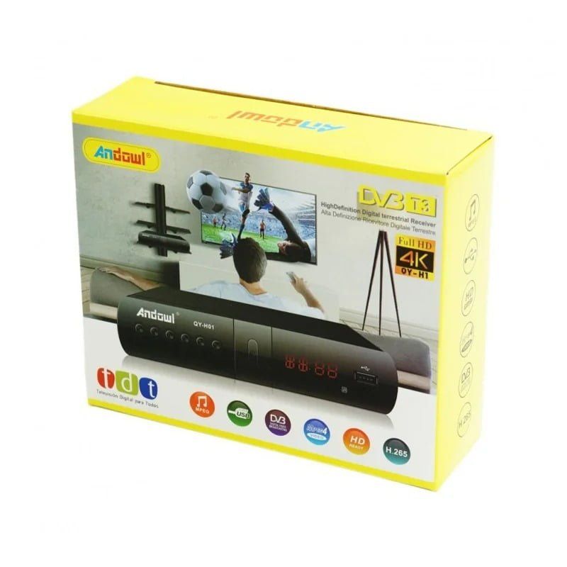 QY-H01 Andowl Αποκωδικοποιητής Ελληνικά κανάλια 4K MPEG4 HDMI & VGA - TV Decoder ANDOWL