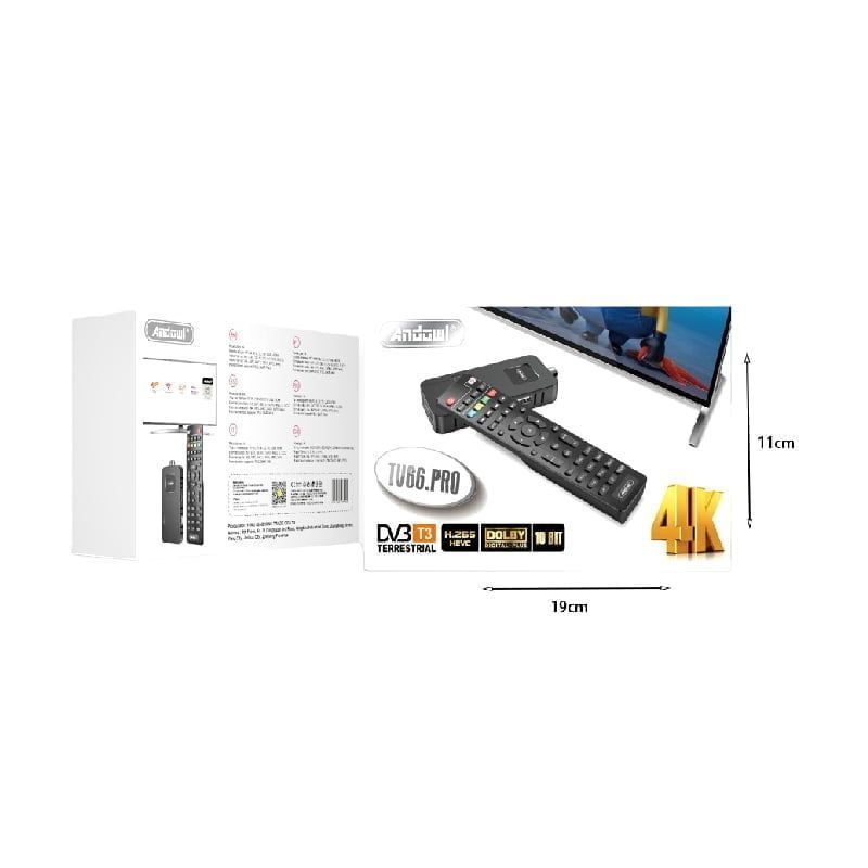 Andowl Αποκωδικοποιητής TV 66.PRO DVB T3 10BIT - TV 66.PRO ANDOWL